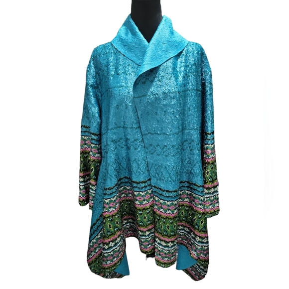 Saint Gil Paris Multi Color Cardigan Shawl Large - Picture 2 of 4